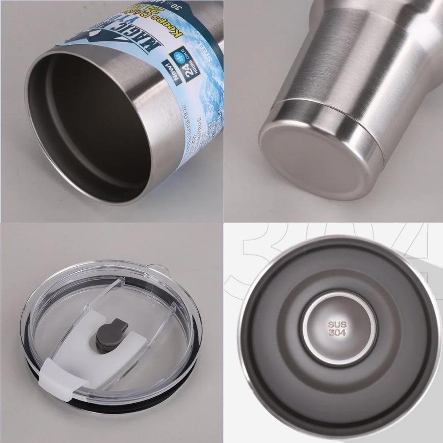 30zo Stainless Steel Freeze Thermos Cup with Straw Ice Coffee Drink Vacuum Insulated Bottle Car Travel Outdoor Thermostatic Cup