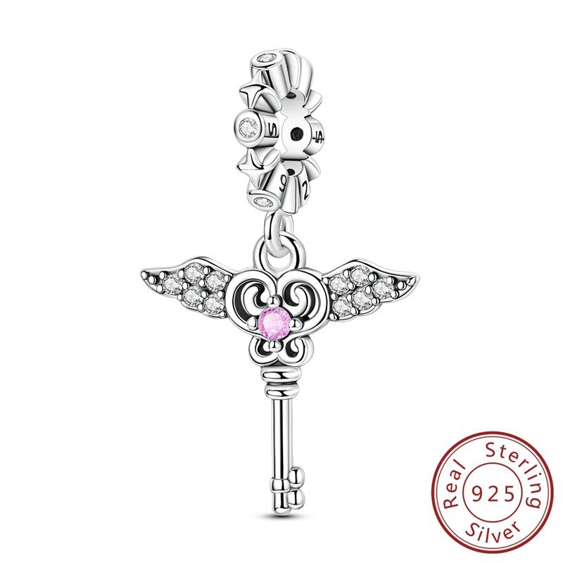 Original Copper Charms Bead Rose Heart Wings Bowknot Charm For Bracelet Pendant Women Girl Fine Diy Jewelry Gift