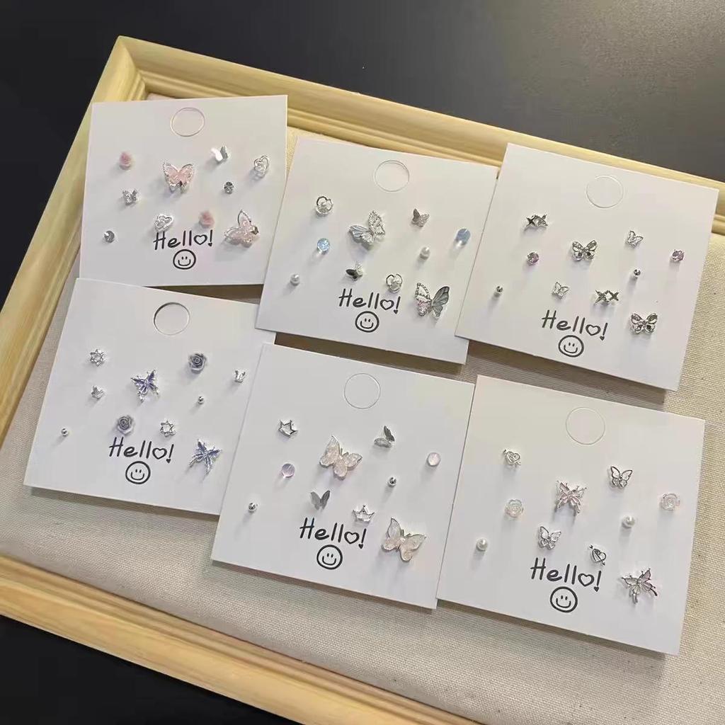 "Charming Silver Needle Butterfly Earrings - Delicate, Exquisite, and Fresh Design"