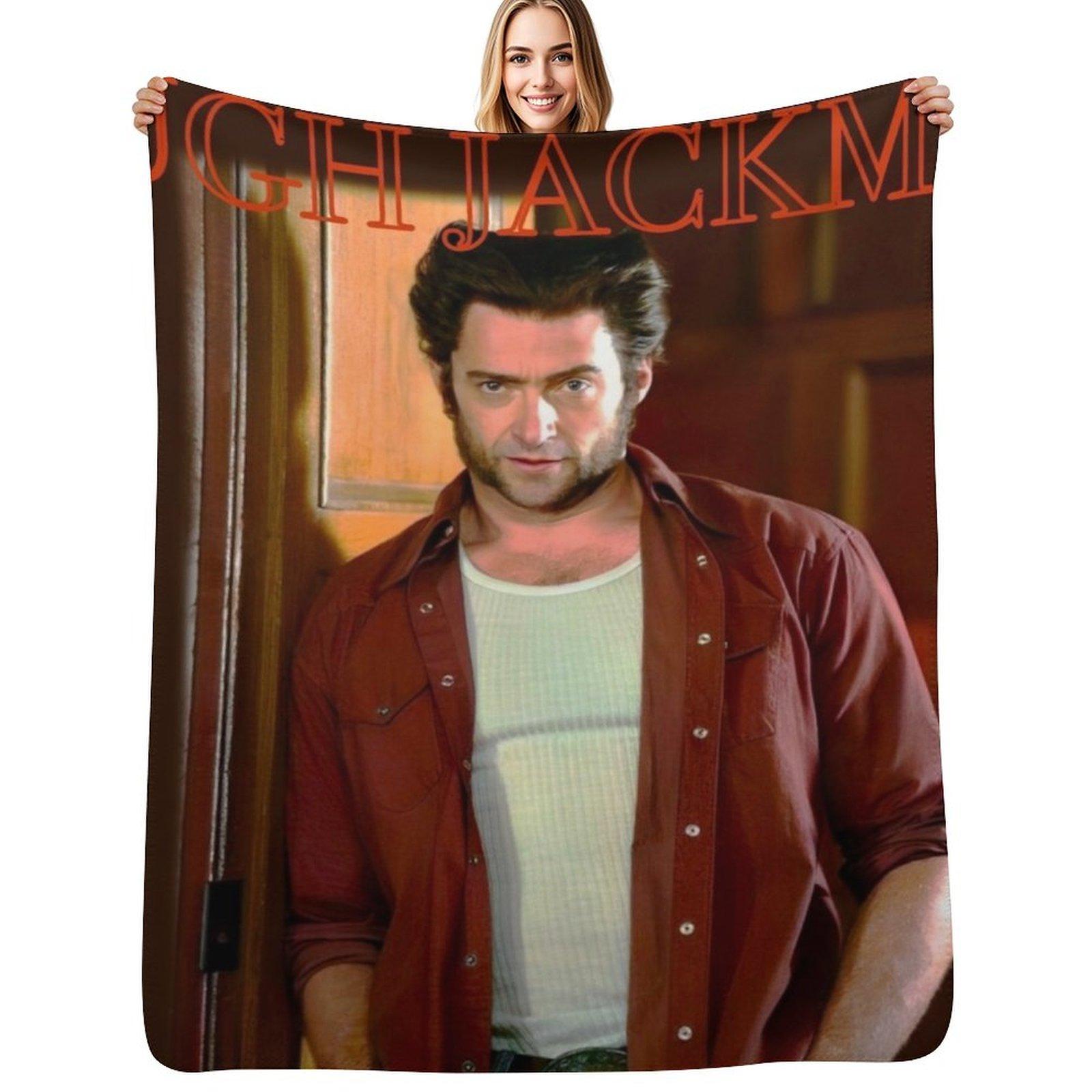 Hugh jackman Throw Blanket Decorative Soft Throw Blanket for Couch Sofa Size: 75*100cm, Weight: 230 GSM