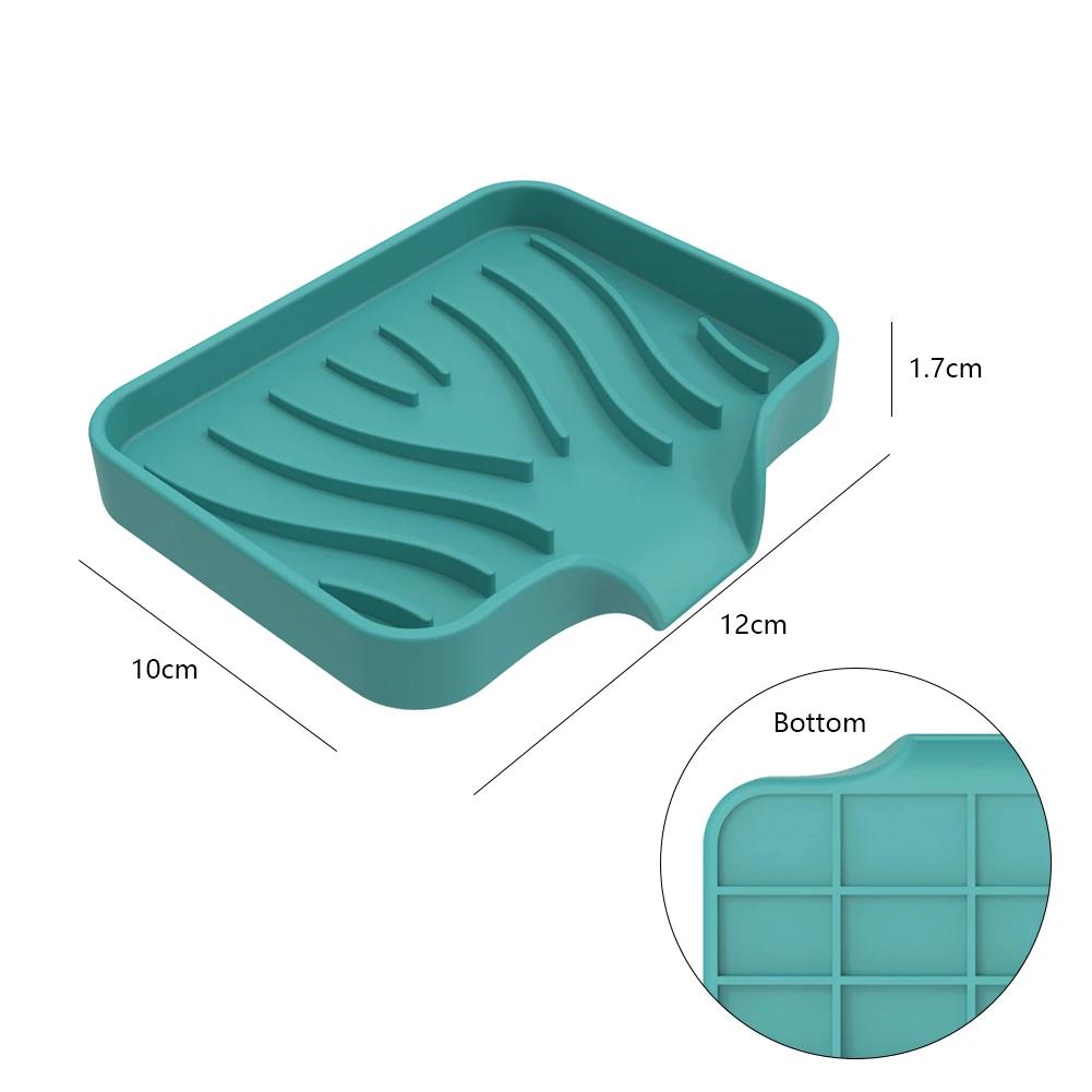 צלחת סבון סיליקון לאמבטיה לניקוז עצמי מחזיק לסבון מוצק צלחת סבון לכיור מטבח משטח ניקוז לספוגית מתקן סבון למשטח