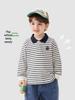 European Boy's Long Sleeve Striped Polo - Spring & Autumn 2026 Trendy Kids Top
