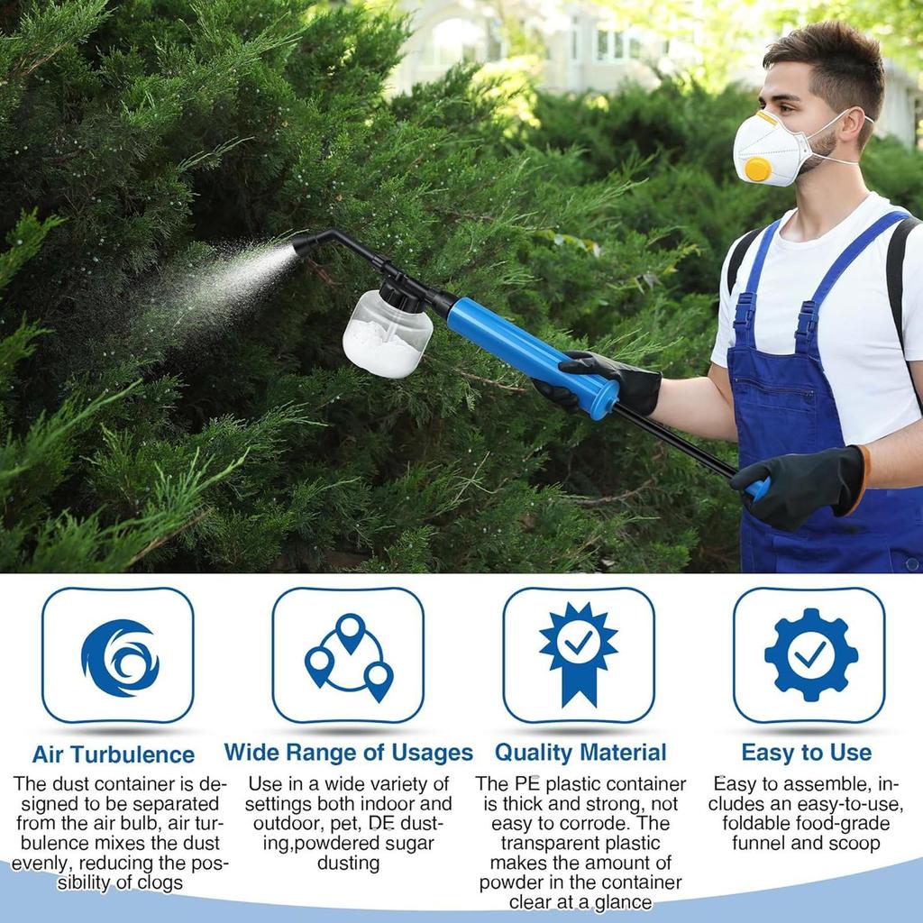 Garden Powder Applicator Folding Plant Powder Duster Sprayer Multi-Functional Diatomaceous Earth Sprayer Gardening Agricultural