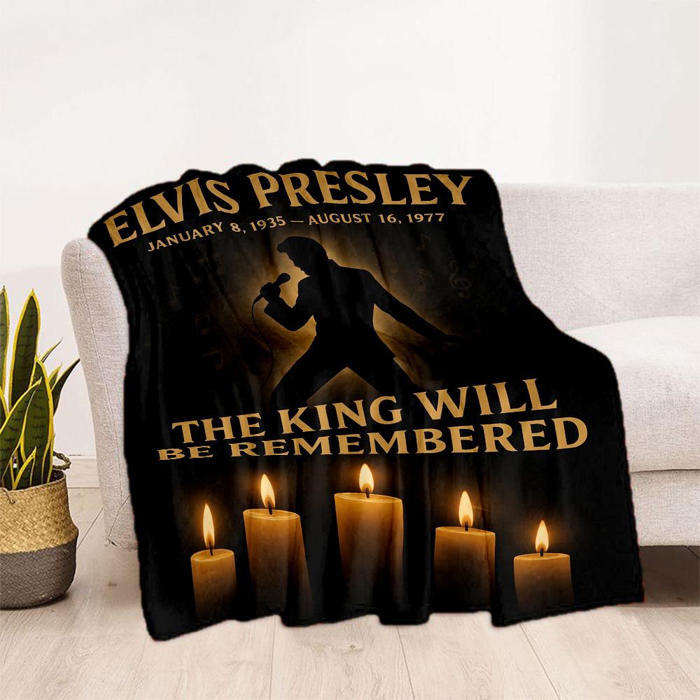 Elvis Presley Live Performance Blanket Durable Comfort Perfect for Office Bedding Office Chair for All Seasons Playful Design