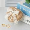 1PC with Lace Bow Vintage Style Jewelry Box for Gift Engagement Ring Box 2 Slots Wedding Ring Holder Brooch Earrings Heart Shaped