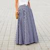 Women's Gingham Plaid High Waist Elastic Waistband Maxi Skirt A Line Big Flared Long Skirt
