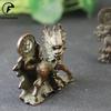 1 Pair Antique Copper Beast Kirin Statue Desktop Ornaments Retro Animal Figurines Feng Shui Home Decorations Crafts Accessories