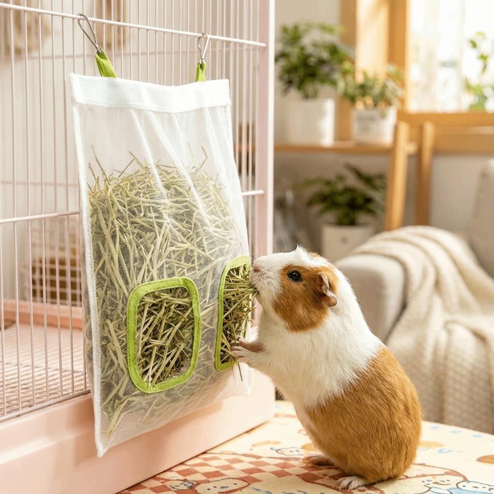 Leak-Proof Rabbit Hay Bag Large Capacity Pet Feeding Bag Hay Pouch Hanging Hay Feeder Indoor