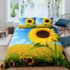 Vintage Sunflowers Duvet Cover Set Letters Bedding Set Letters And Sunflowers Printed Retro Girls Queen Size 2/3pcs Quilt Cover