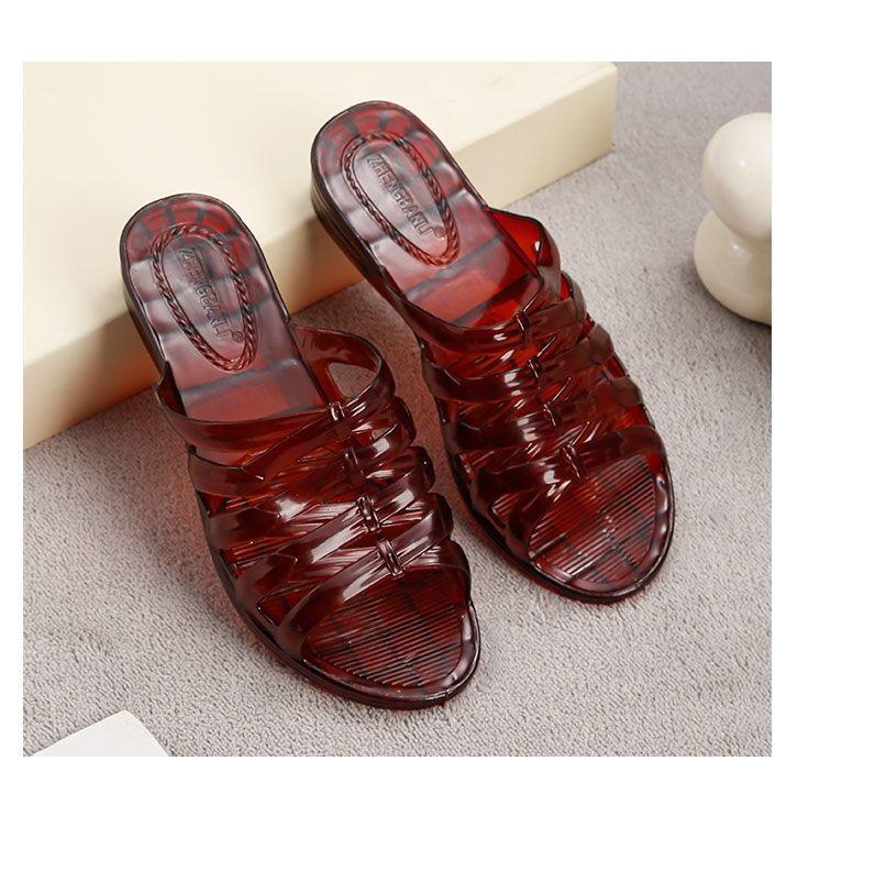 Fashion New Low Heel Wedged Sandal Female Jelly Shoes Women's Summer Slides  Outdoor Transparent Slipper Woman Non Slip Clear Sandals