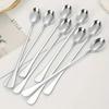 Stainless Steel 1/10pcs Long Handle Spoons Set - Dishwasher Safe, Ideal for Ice Cream, Coffee, Tea Stirring Kitchen Utensils