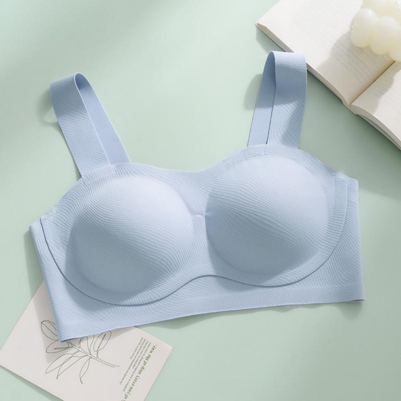 Sommer Einteiler Nicht abfärbende Unterwäsche Damen BHs Dünne Sektion Push-up Ohne Bügel BH Rücken Raffung