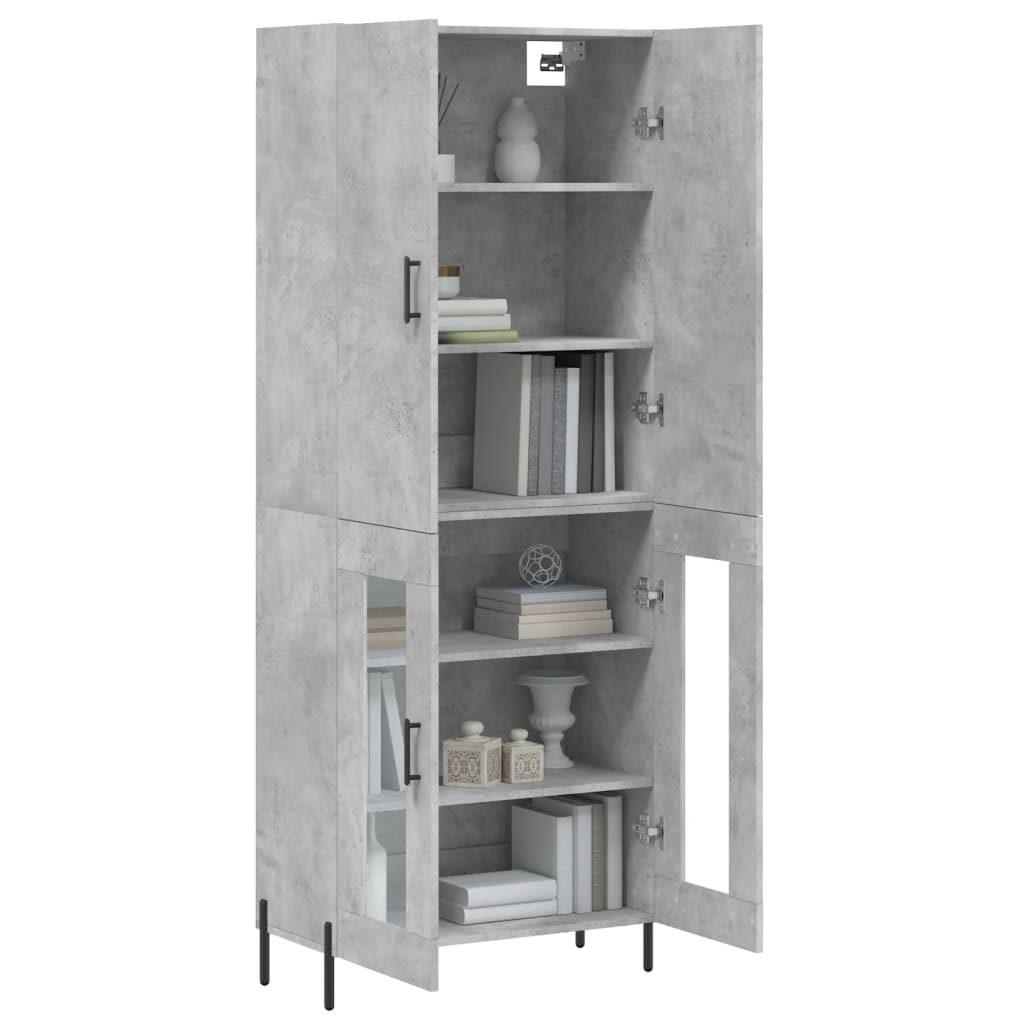 Highboard Concrete Grey 69.5 X 34 X 180 Cm Particleboard