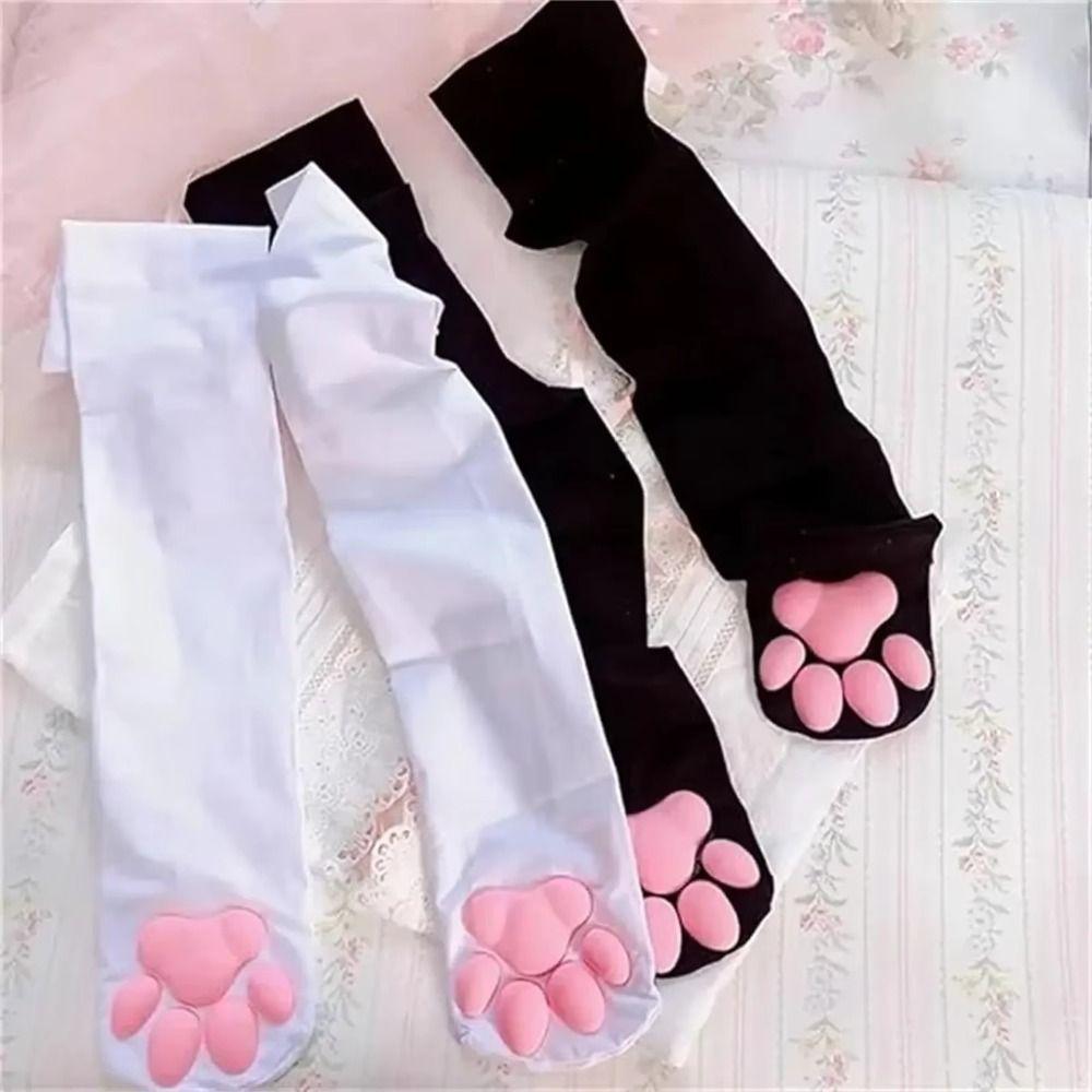 1 Pair Soft Paw Pads Cat Paw Stockings Semi Sheer Paw Pad Socks Thigh High Stockings  Daily Outfits