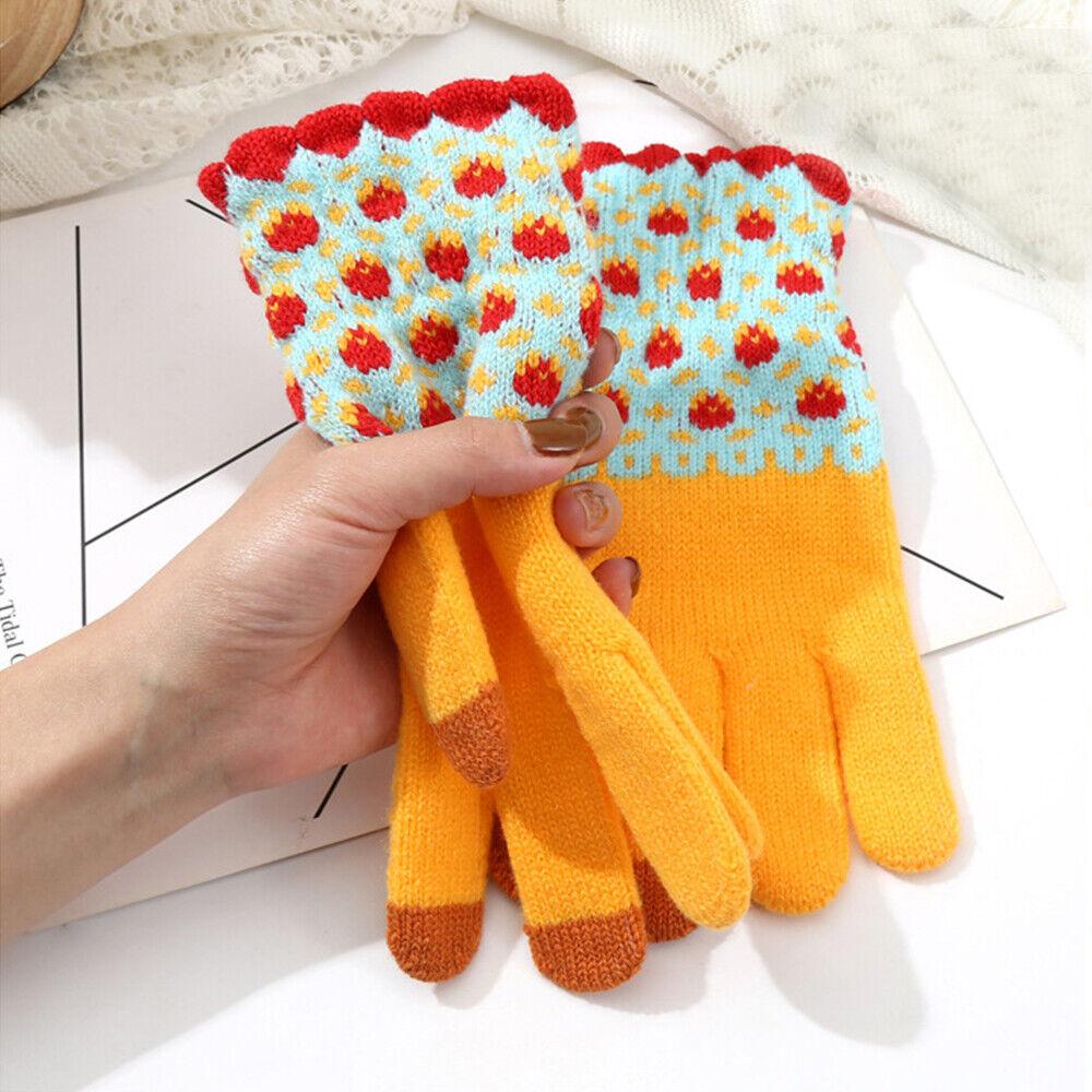 Touch Screen Gloves Full Finger Stretch Knit Gloves Winter Thicken Outdoor Warm