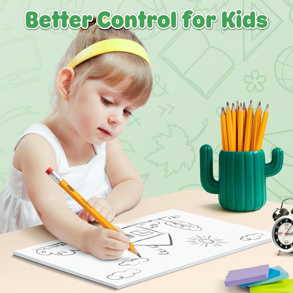 V-Opitos Jumbo #2 HB Pencils - 14 Pack Triangle Pre-sharpened Wood-Cased Pencils with Top Erasers for Kids, Ideal for Home, Kindergarten, School