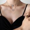 18K Gold Sun Embossed Portrait Pendant Necklace, Titanium Steel Clavicle Chain