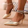 Plus Size Shoes for Women Summer Fashion Women Buckle Strap Pointed Toe High Heel Platform Non-slip Sandals Casual Women Sandals