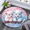 Lion Cubs Round Area Rug,Carpet Rug for Living Room Bedroom Sofa Playroom Decor,Non-slip Floor Mat