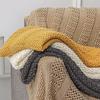 50x60inch Luxury Yellow Gift Blanket Knitted Throw Blanket Chunky Cozy Vintage Farmhouse Gift Textured Throw Blanket Home Decor