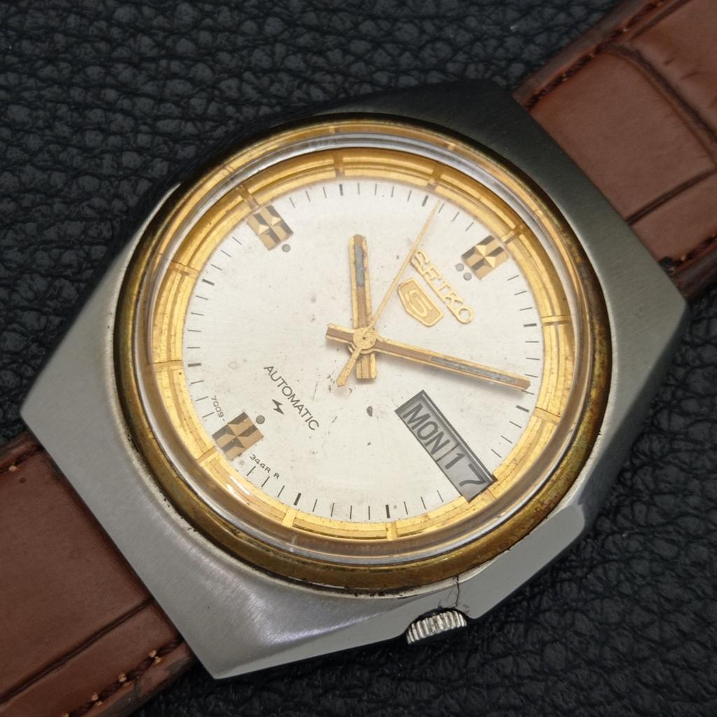 JAPAN VINTAGE SEIKO 5 AUTOMATIC 7009A MENS ORIGINAL DIAL WATCH a702368-5 R124-a702368