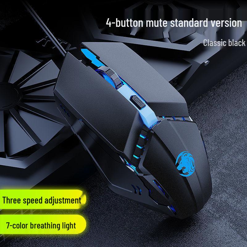 Silent Wired Luminous Mechanical Gaming Mouse for eSports and Home Office