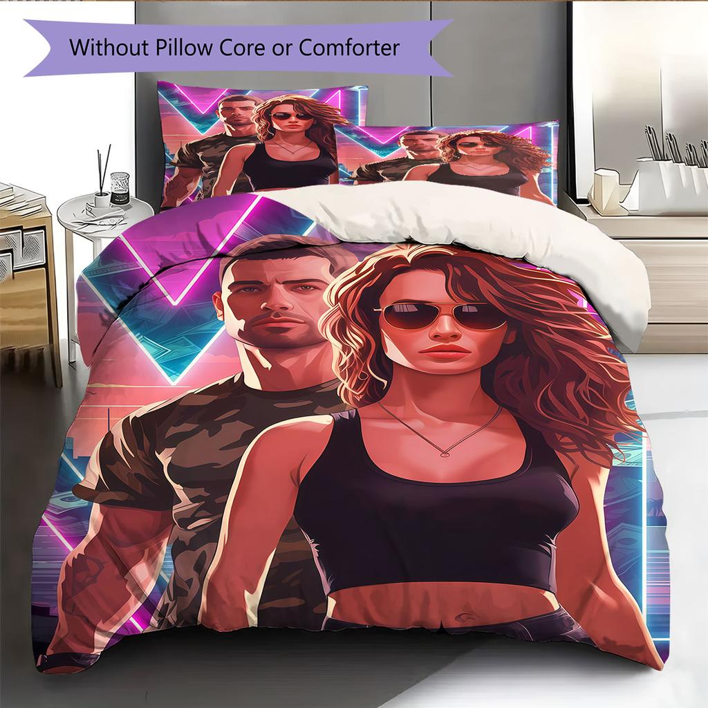 GTA Pride Bedding Quilt Set Quilt Cover Pillowcase Home Decoration Birthday Gift (1 * Duvet Cover + 2 * Pillowcase, Without Core)