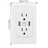 10A Charging Power Outlet White AC USB Outlet Durable USB Wall Outlet  Home