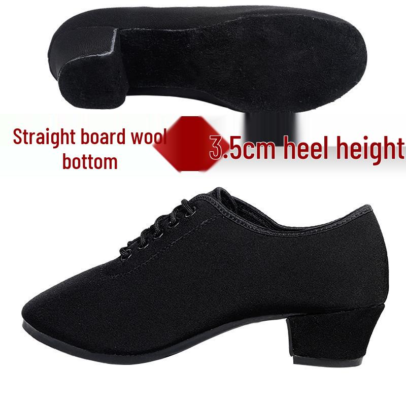 Women's Professional Latin Dance Shoes with Mid-High Heel and Soft Sole for Ballroom, Teacher Training, and Square Dancing.
