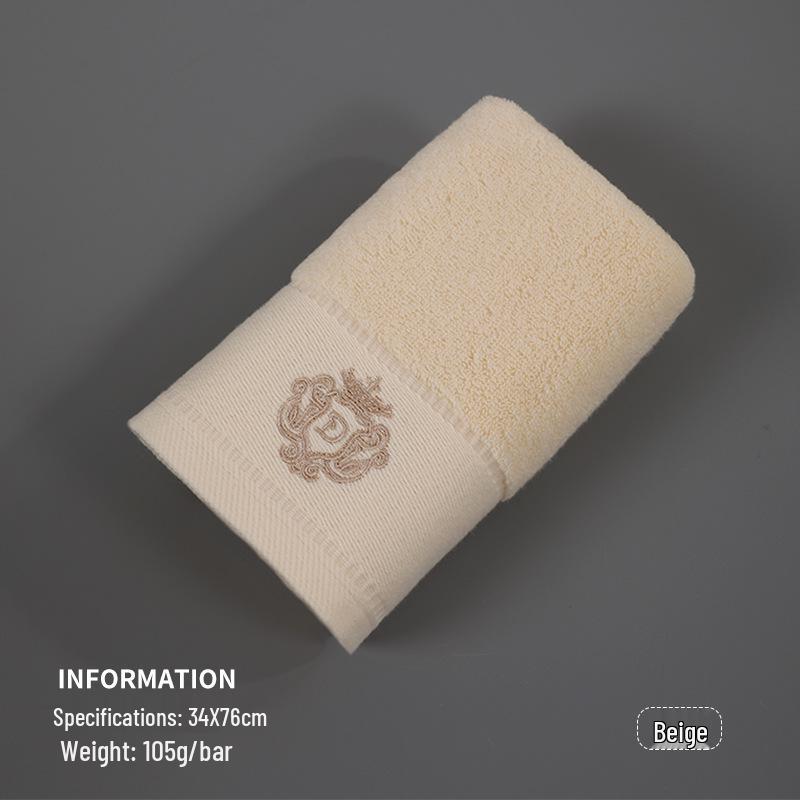 Tuqiang Extra Large Soft Embroidered Crown Towel - Solid Color for Hotel & Home Use