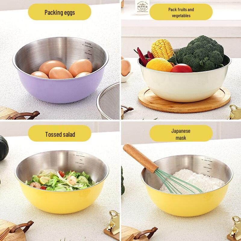 ZISIZ Stainless Steel Japanese Style Prep Bowl