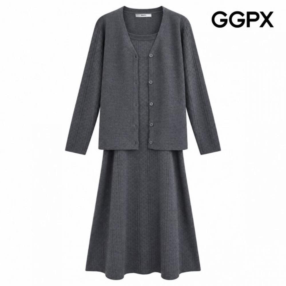 Ggpx New York Knit Sleeveless Dress Set Cardigan Gq9st005f