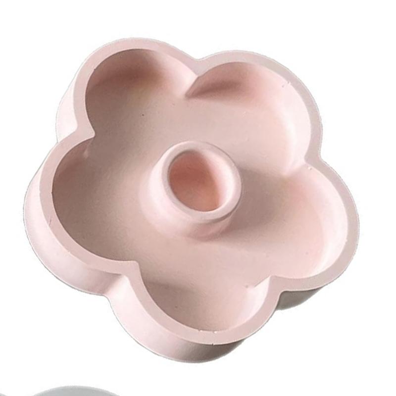 Floral Silicone Candle Holder Tray Food Grade Safe Flexible Long Candle Tray For Home Decors Party Centerpiece