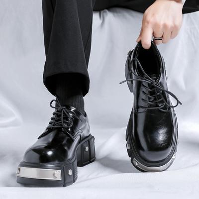 Fashionable Men's Niche Original Comfortable Derby Leather Shoe Brand Men's Spring Thick Sole Non Slip Men Casual Leather Shoes