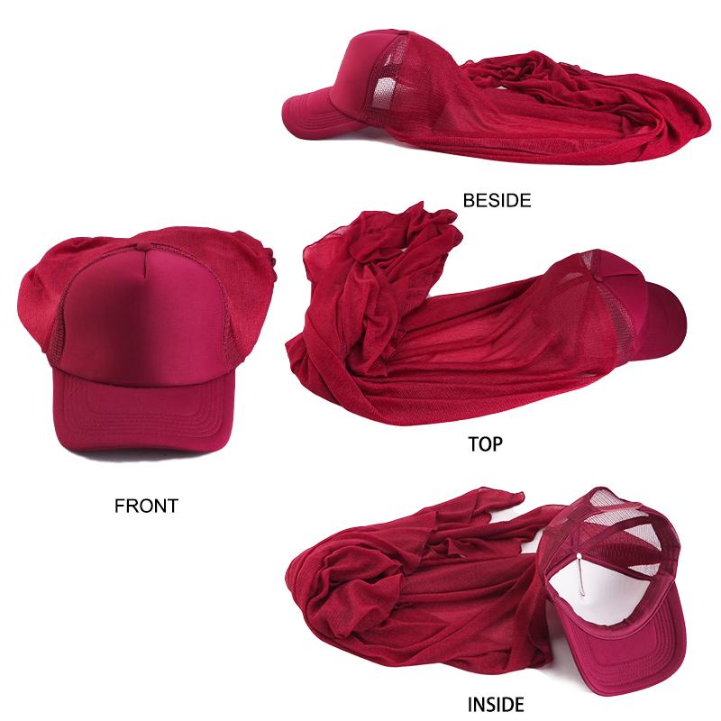 Musilm Women Chiffon Hijab With Baseball Cap Summer Ladies Turban With Chiffon Scarf Ready To Wear Turban Instant HIjabs Ramadan