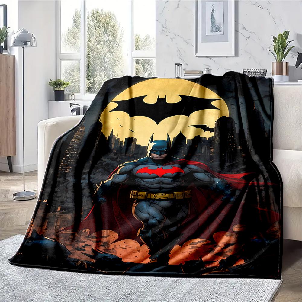 Batman Theme Printed Blanket - Perfect for Couch, Bed, Travel & Outdoor Use | Machine Washable, Cozy & Durable.