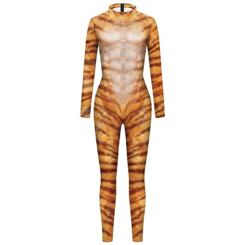 Dress Up Funny Adult Bodysuits Leopard Animal Cosplay Costume Cute Halloween Party Jumpsuit  Club