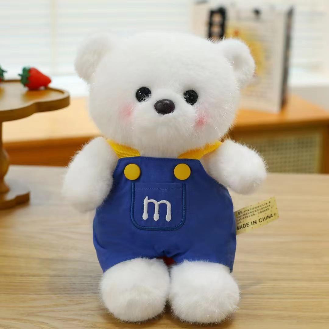 

Cute overalls bear doll plush toy 8 inch grab machine doll new teddy bear doll throwing gifts 25Cm8 inch grab machine doll