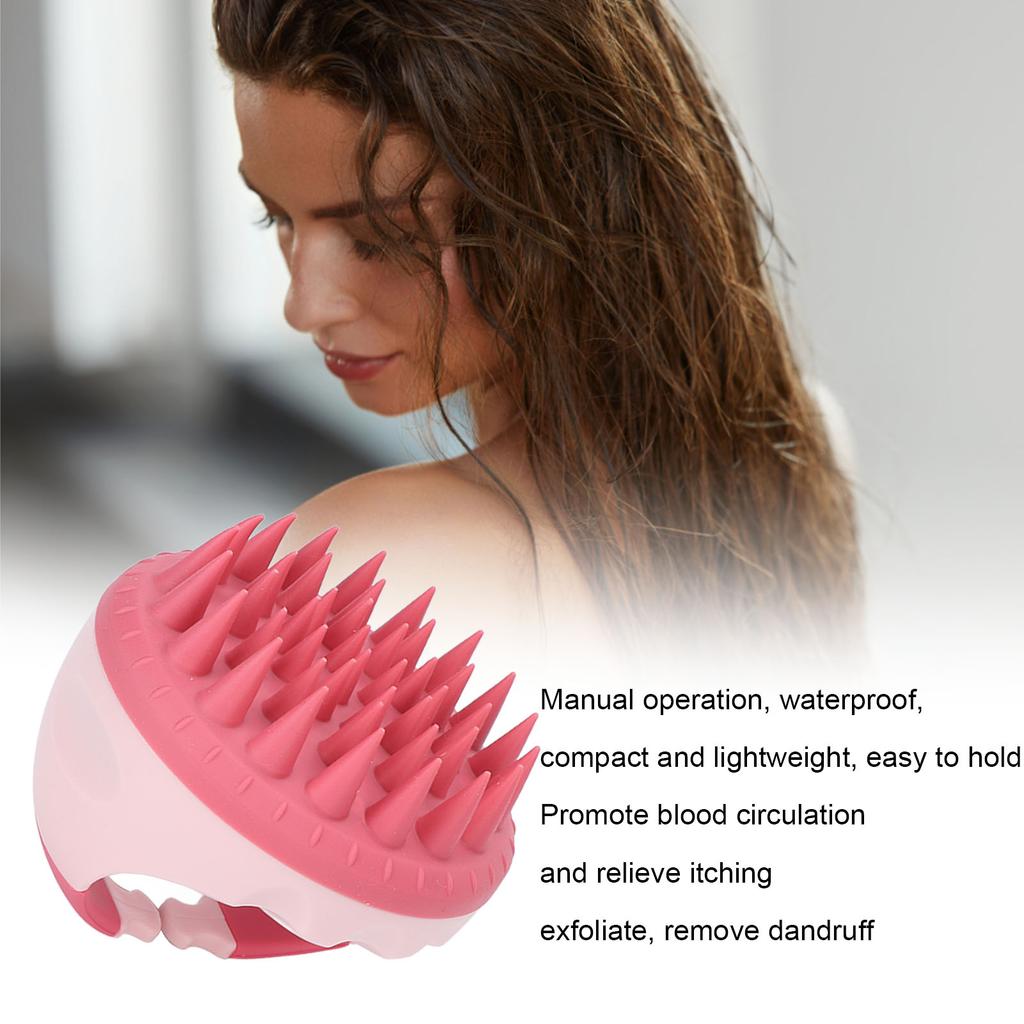 Hair Massager Soft Silicone Waterproof Manual Hair Massage Scalp Cleaning Anti Dandruff Shampoo Brush