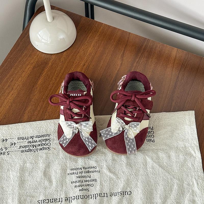 

Удобные детские туфли на мягкой подошве с застежкой-липучкой, модель Forrest Gump, осень 2025, повседневная спортивная обувь для мальчиков и девочек, для детей среднего и младшего возраста 25 бордовый