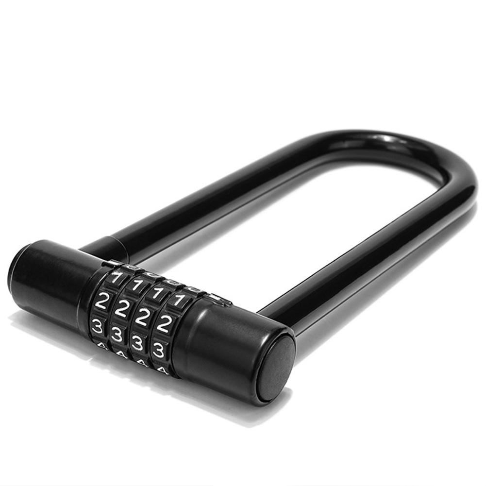 Bicycle Password Lock U-lock Glass Door Lock Anti-theft Wear-resisting Multipurpose For City Electric Mountain Bikes black #1