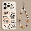American Coffee Dog Apple 17 Mobile Phone Case New Iphone16pro Transparent 15 Graffiti Puppy 13 with Lanyard