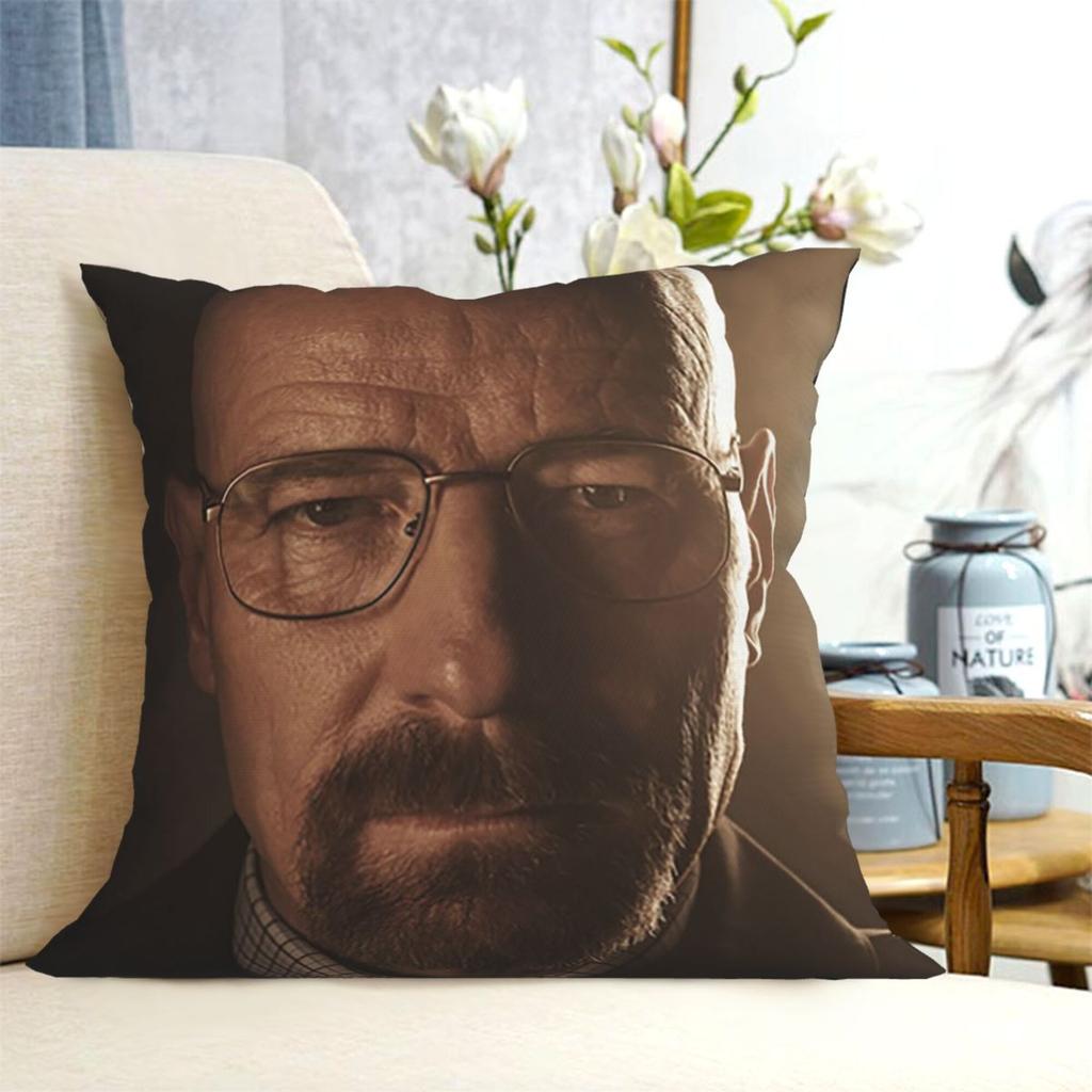 Walter White Meme Pillow Case Home Decoration 100% Polyester Funny Cushion Cover for Sofa Square Pillow Cover 18x18inch
