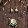 New Vintage Irregular Earring Necklace Circular Pendants Layered Aesthetic Decoration Choker Trend Elegant Jewelry Set for Women