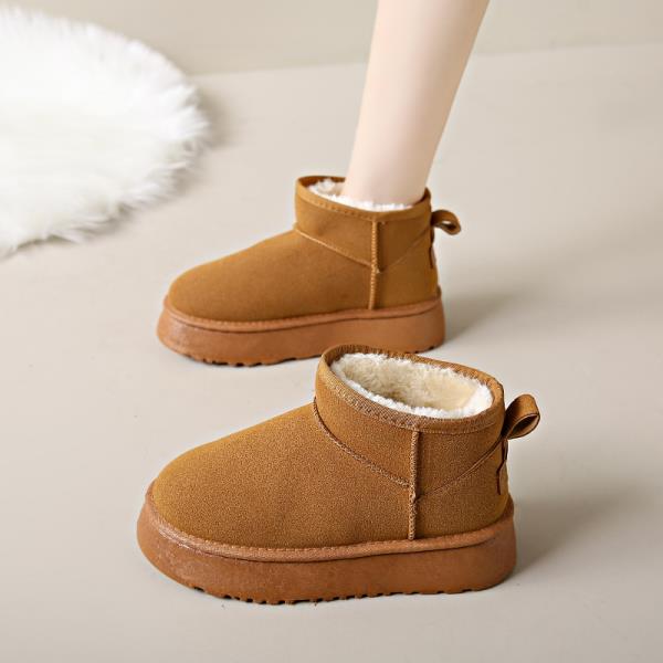 Lolita Stövlar Dam Låga Skor Australien Vinter Skor Stövlar-Dam Svart Ankel Snö Damer Höst Läder Shearling Päls