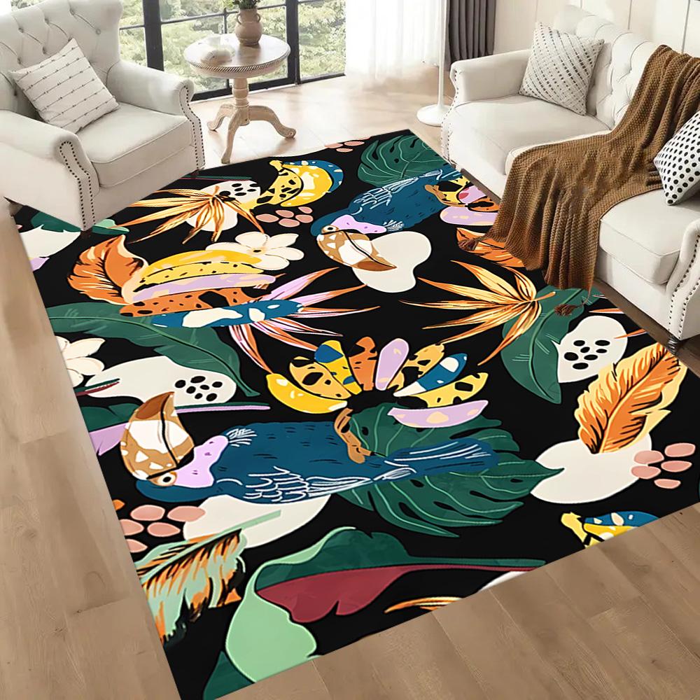 Tropical Floral Paradise Floor Mats for Living Room, Bedroom and Room Decoration Are Suitable for Gifts.