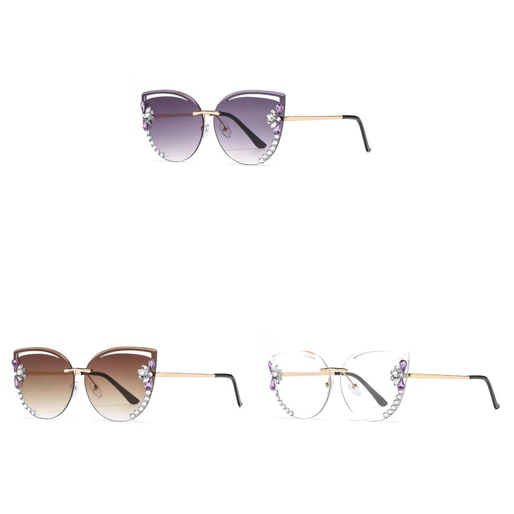 Cat Eye Sunglasses Fashion Metal Frame Uv400 For Outdoor Sun Protection