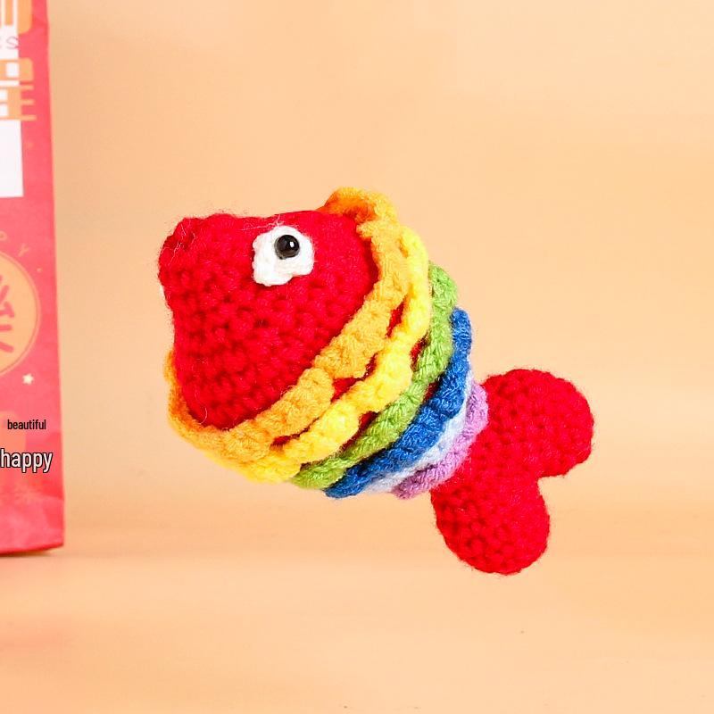 Charming Crochet Fruit Keychain: Persimmon & Strawberry Wool Pendants