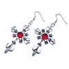 Gothic Punk Cross Earring Hip Hop Rock Red Oil Drip Crystal Drop Stud Earring