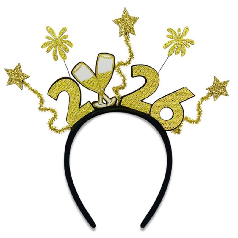 

2026 New Year Headpiece With Sparkling Star Accent Ergonomic Design For Kids Adults Festival Event Costume Accessory 1